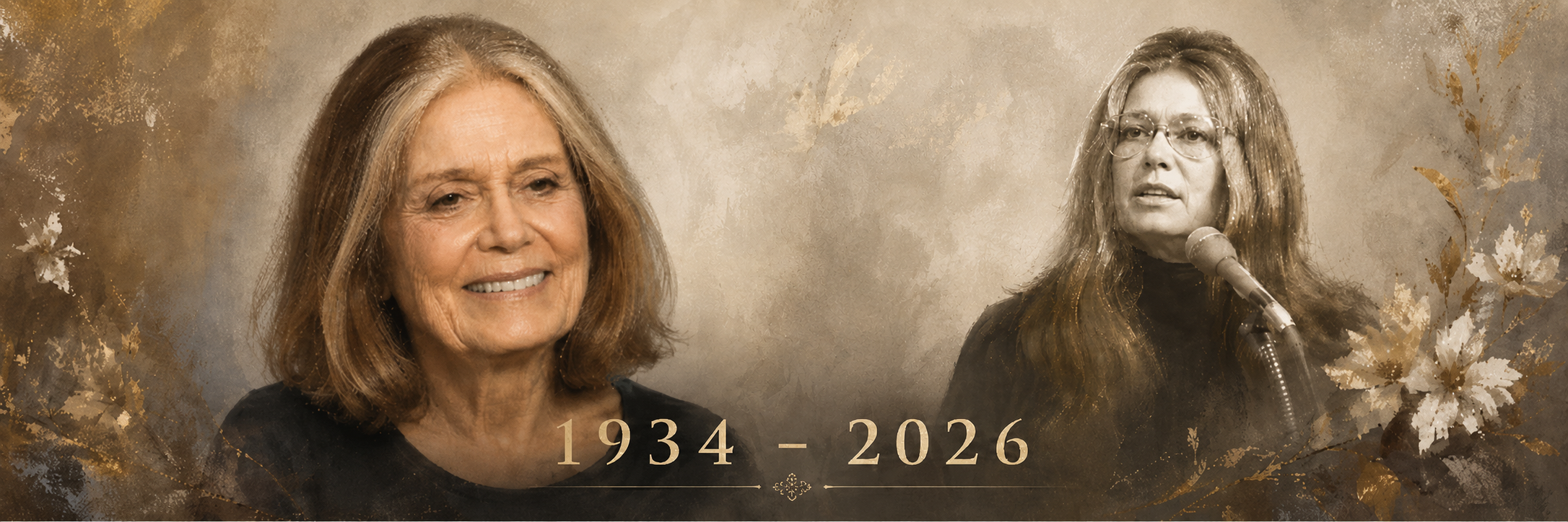 Gloria Steinem memorial banner