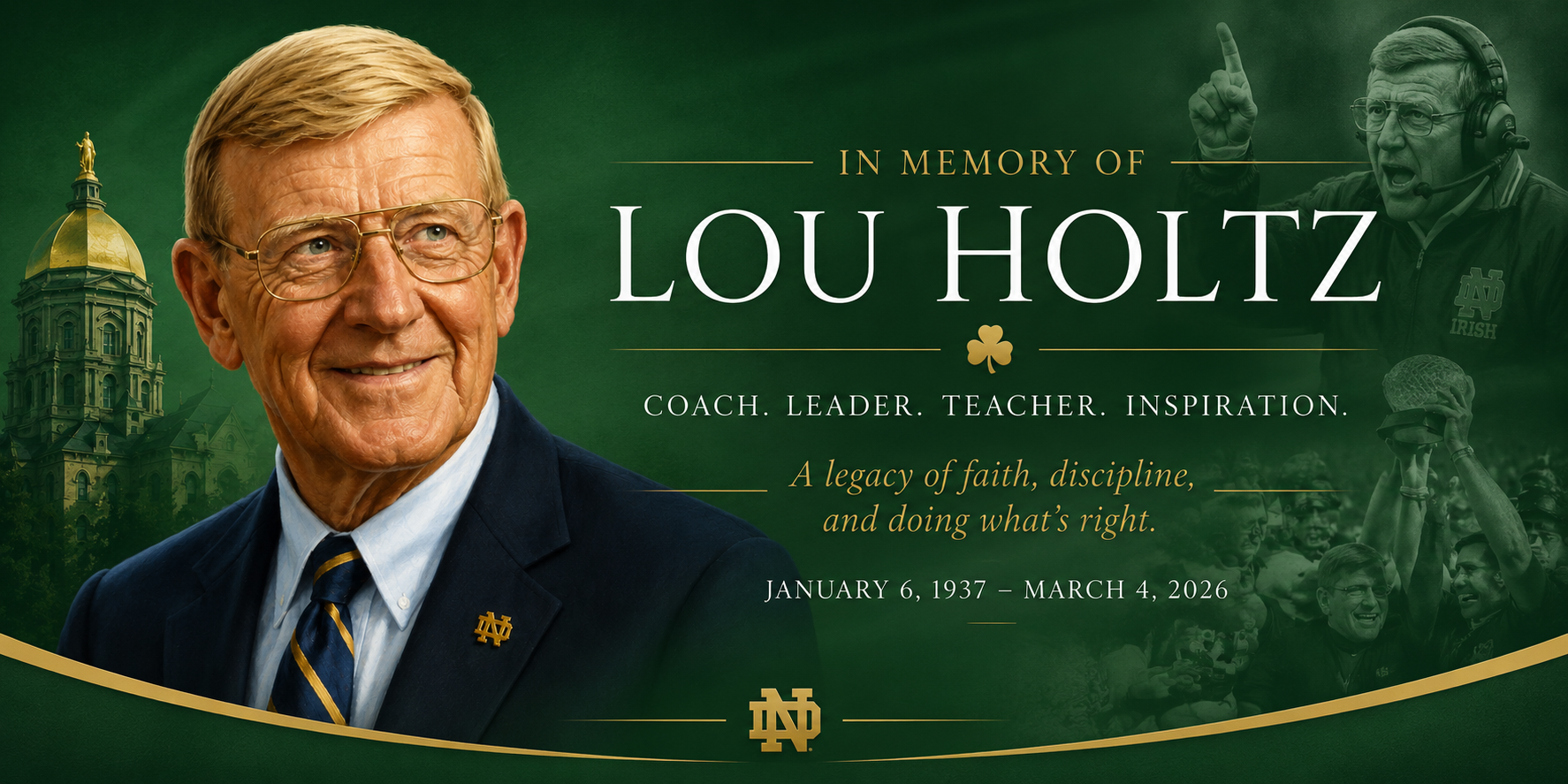 Lou Holtz memorial banner