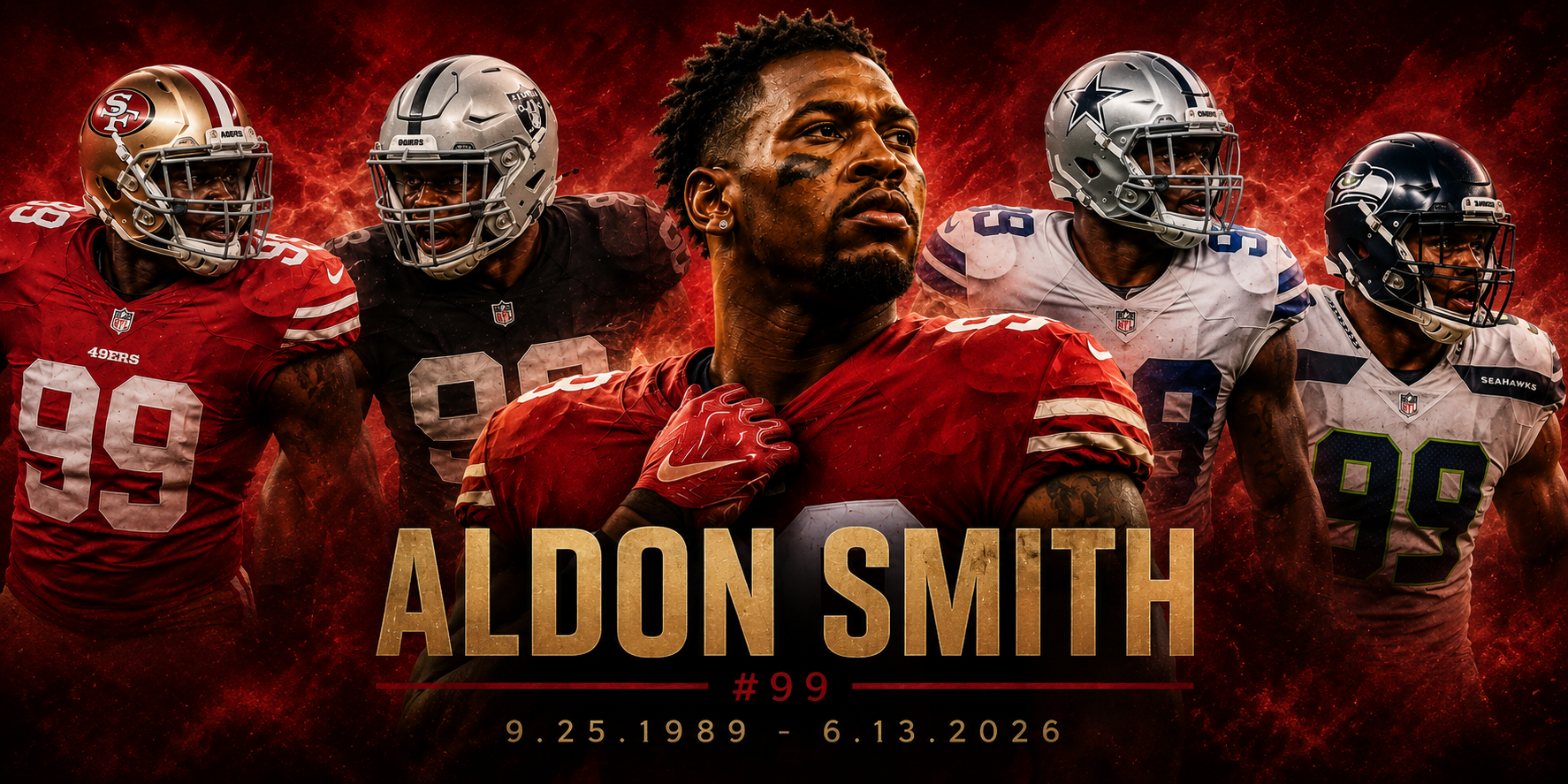 Aldon Smith memorial banner