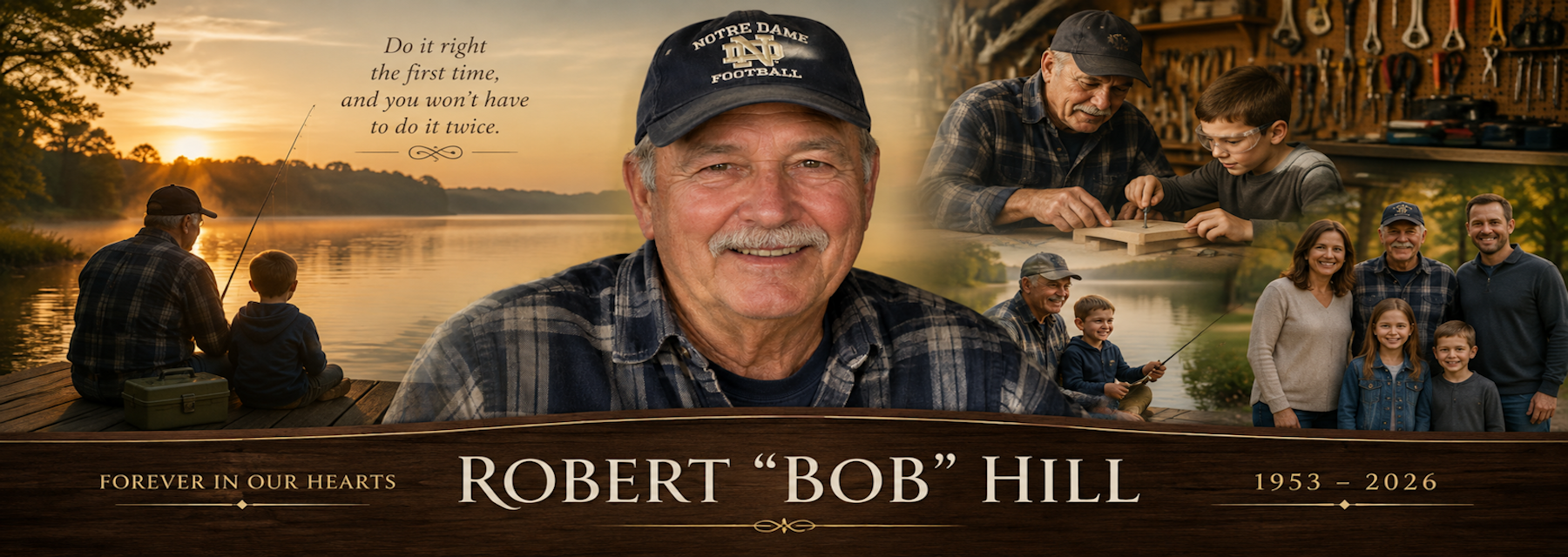 Robert James Whitaker memorial banner